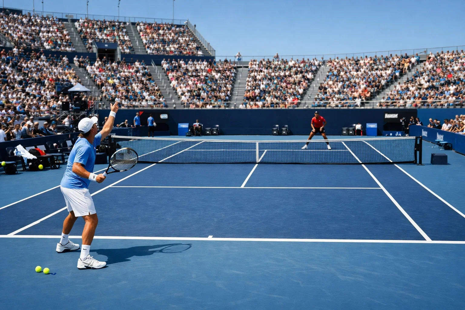 ATP Herren-Tennismatch auf professionellem Hartplatz