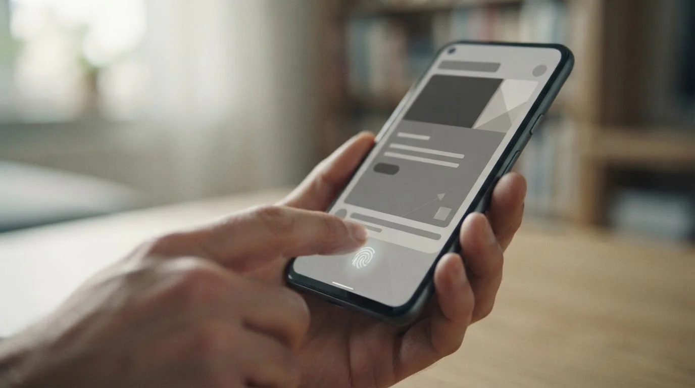 Fingerabdruck-Authentifizierung an einem Android-Smartphone