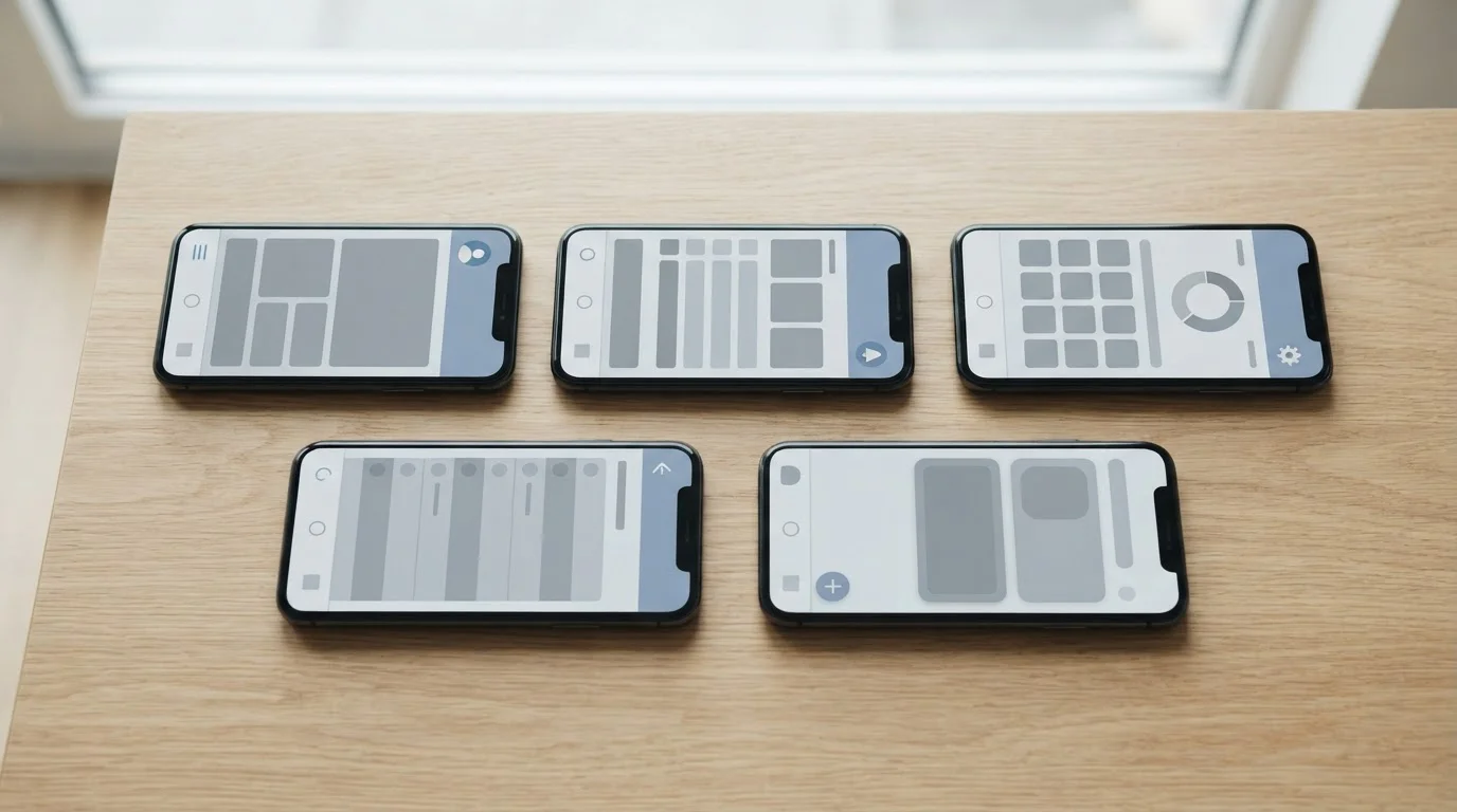 Mehrere Smartphones nebeneinander mit verschiedenen lizenzierten Wettanbieter-Apps im Vergleich