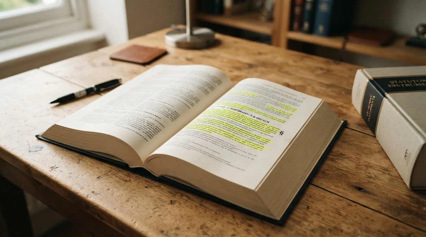 Aufgeschlagenes Gesetzbuch mit markierten Paragraphen zum Glücksspielrecht