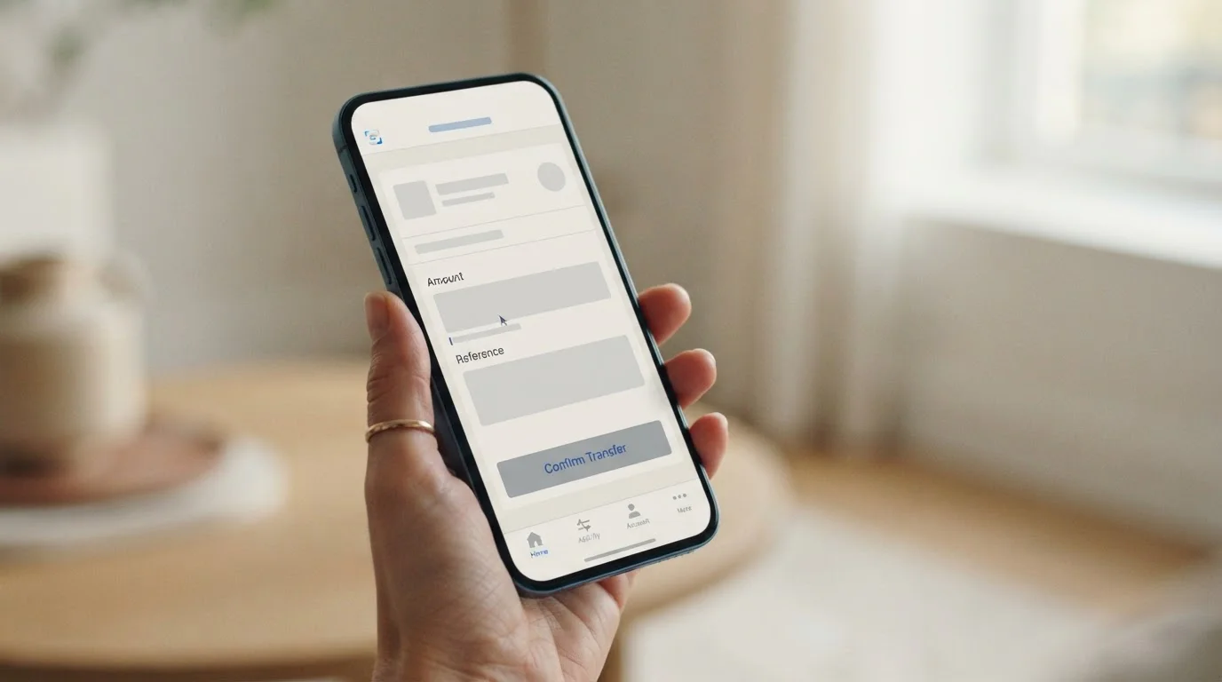 SEPA-Instant-Überweisung auf modernem Banking-Interface