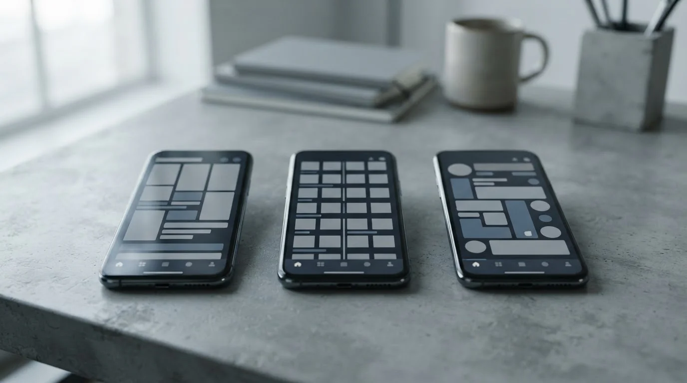 Mehrere Smartphones nebeneinander zeigen verschiedene Wett-App-Interfaces