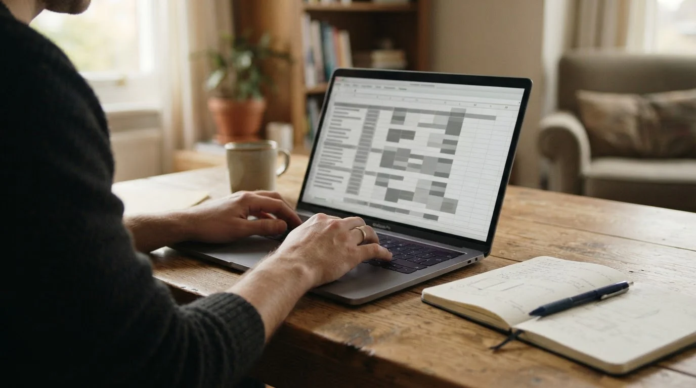Vergleichstabelle verschiedener Wettanbieter auf Laptop-Bildschirm mit Notizen