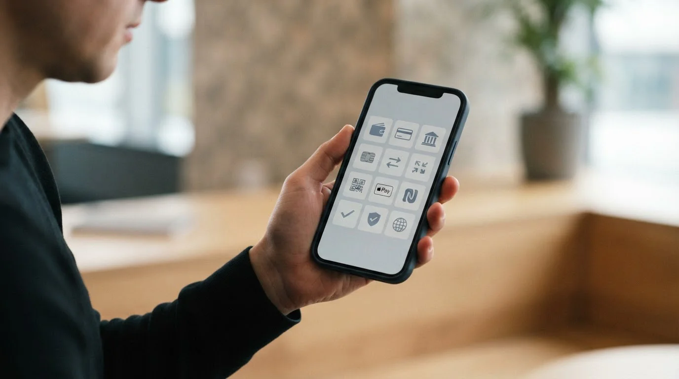 Auswahl einer Zahlungsmethode auf Smartphone für kleine Einzahlungen